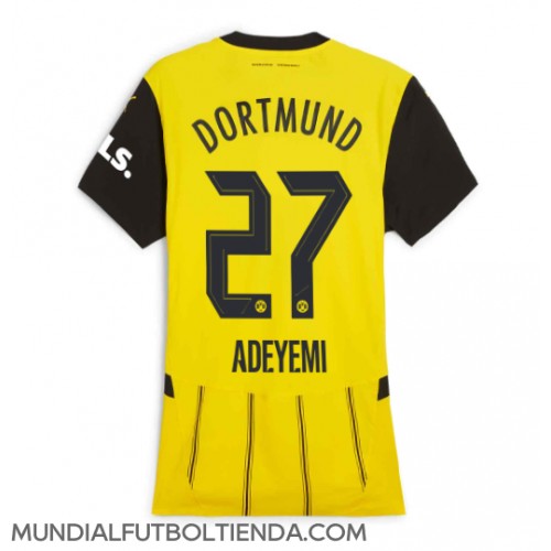 Camiseta Borussia Dortmund Karim Adeyemi #27 Primera Equipación Replica 2024-25 para mujer mangas cortas